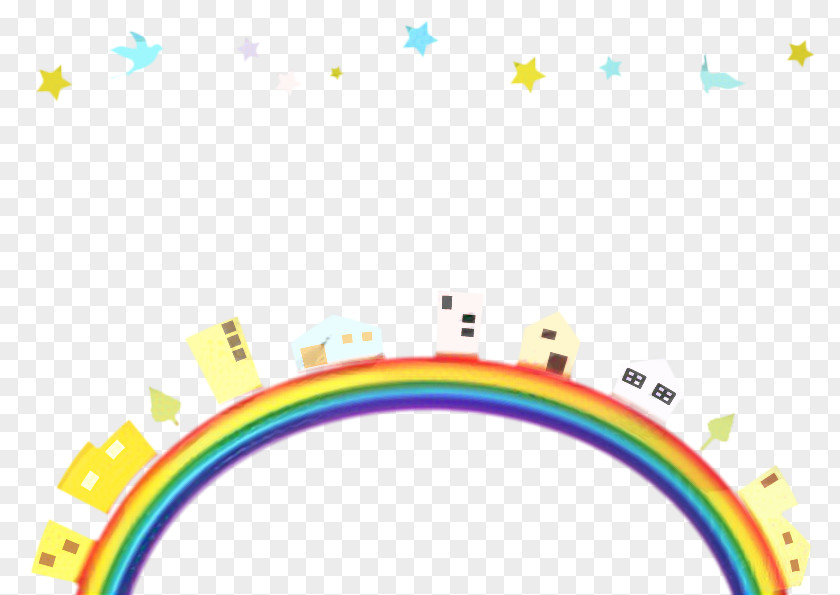 Yellow Ribbon Rainbow Color Background PNG