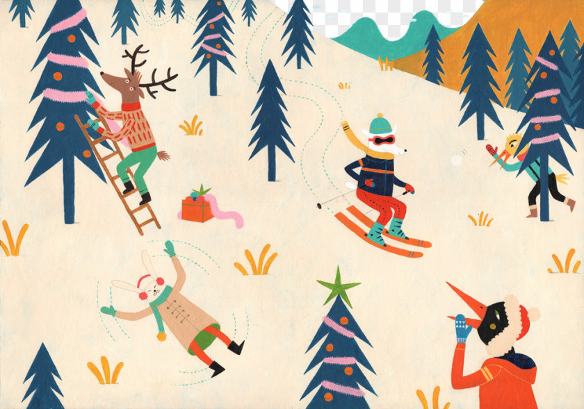 Christmas Snow Play Santa Claus Illustrator Illustration PNG