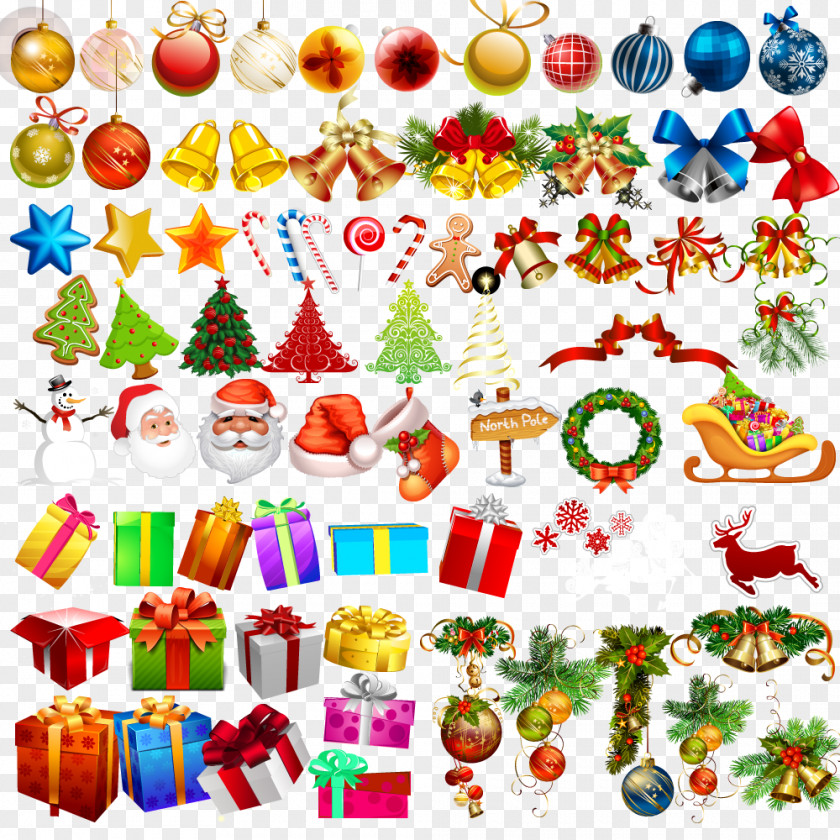 Creative Christmas Collection Tree Illustration PNG