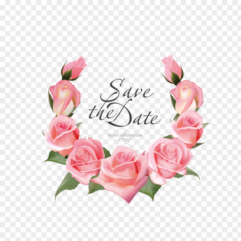 Rose Decoration Daum Crystal Roses Small Frame Wreath Flower Wedding Invitation PNG
