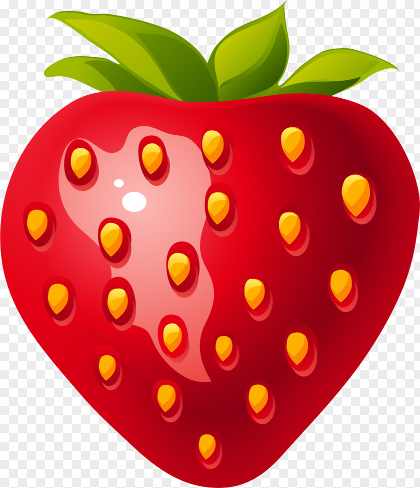 Hand Painted Red Strawberry Juice Auglis Fruit Icon PNG