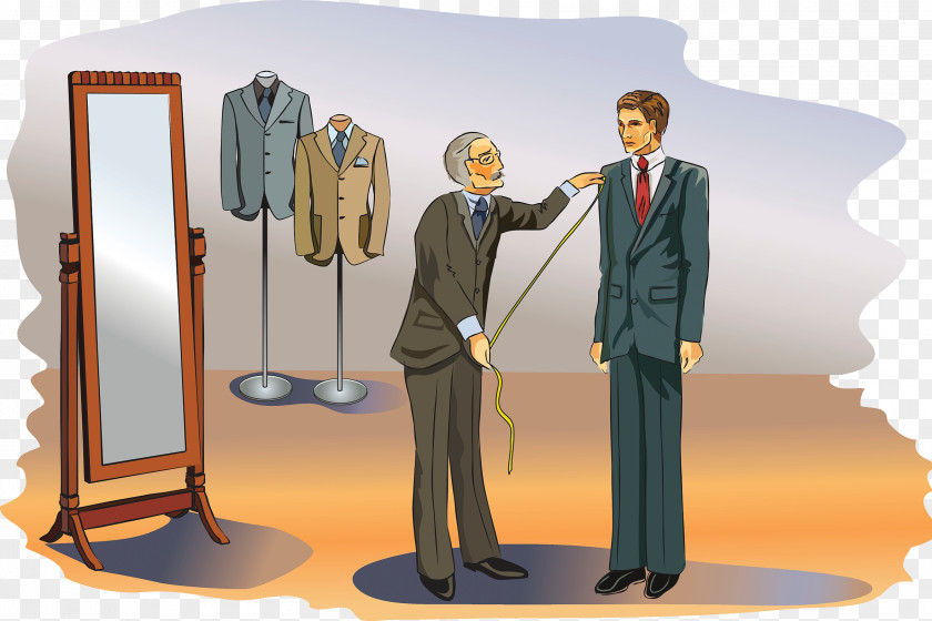 Tailor Suit Custom Clothing Illustration PNG