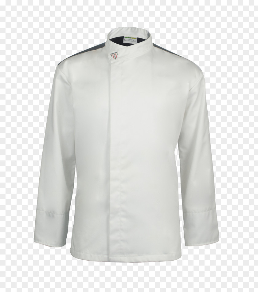 Chef Jacket Blouse Neck Collar Sleeve Button PNG