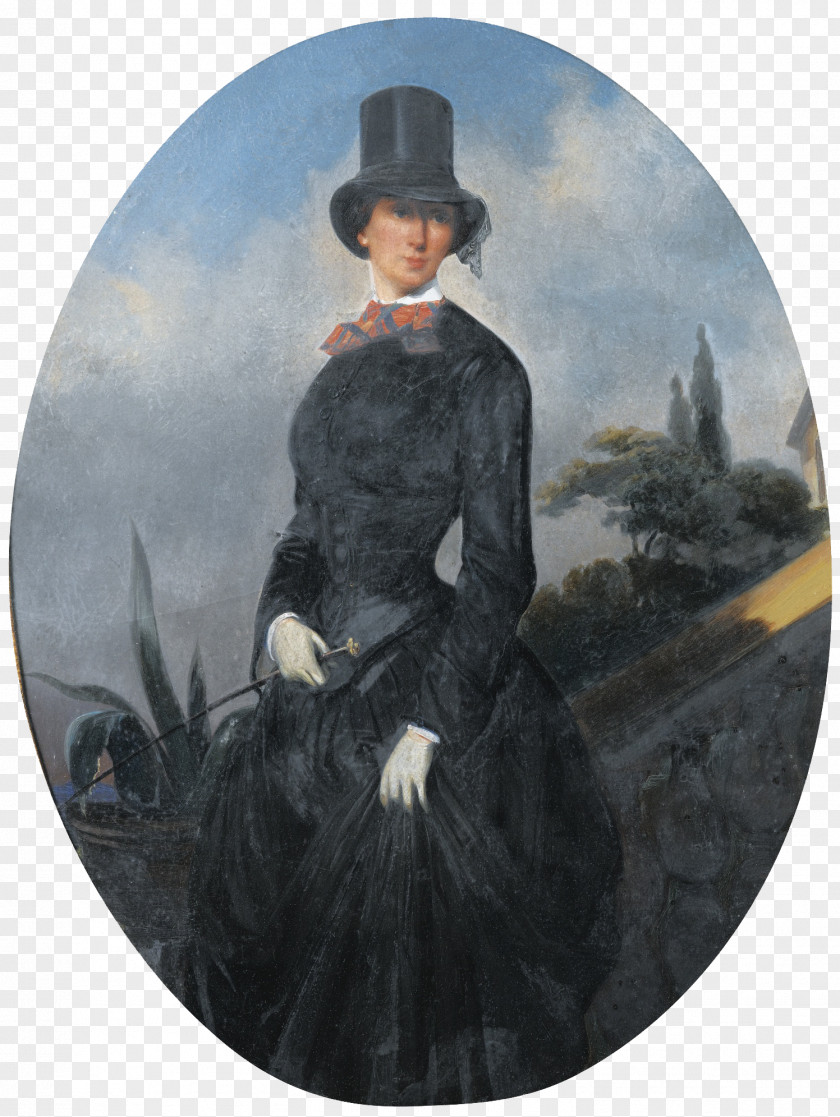 Painting 19th Century Lady Portrait France PNG