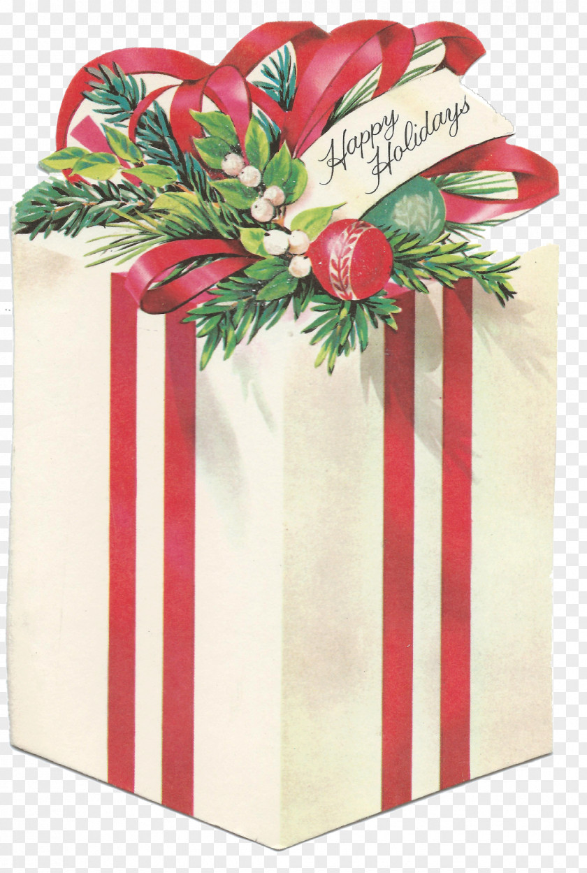 Sweet Christmas Gift Wrapping Clip Art PNG