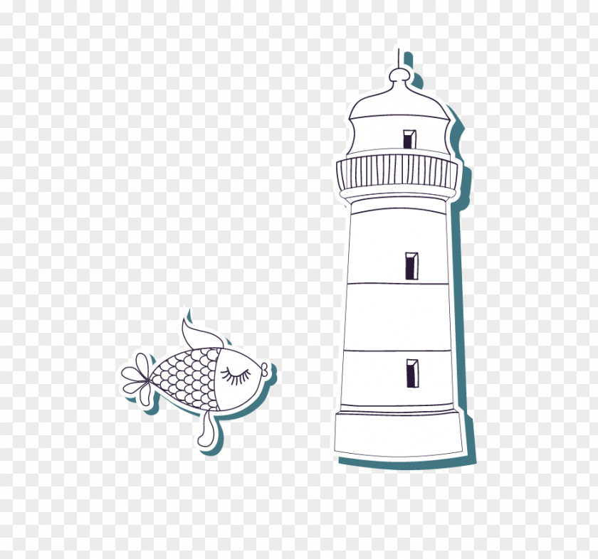 Vector Fish Lighthouse PNG