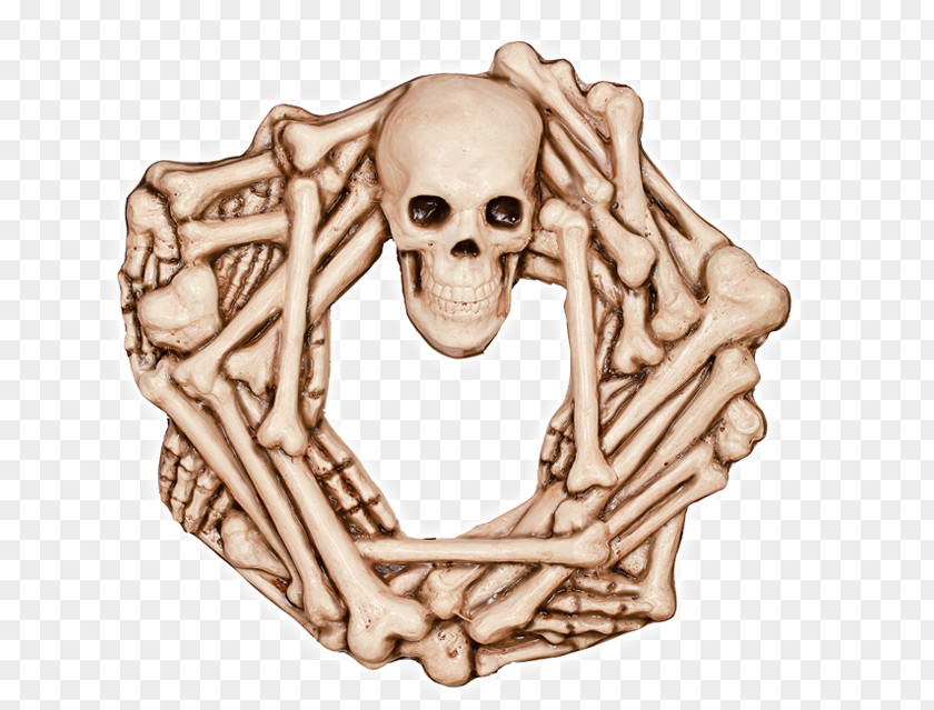 Skeleton Jaw Skull Bone Wreath PNG