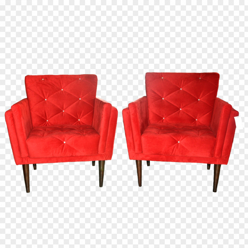 Chair Bergère Couch Club Red Living Room PNG