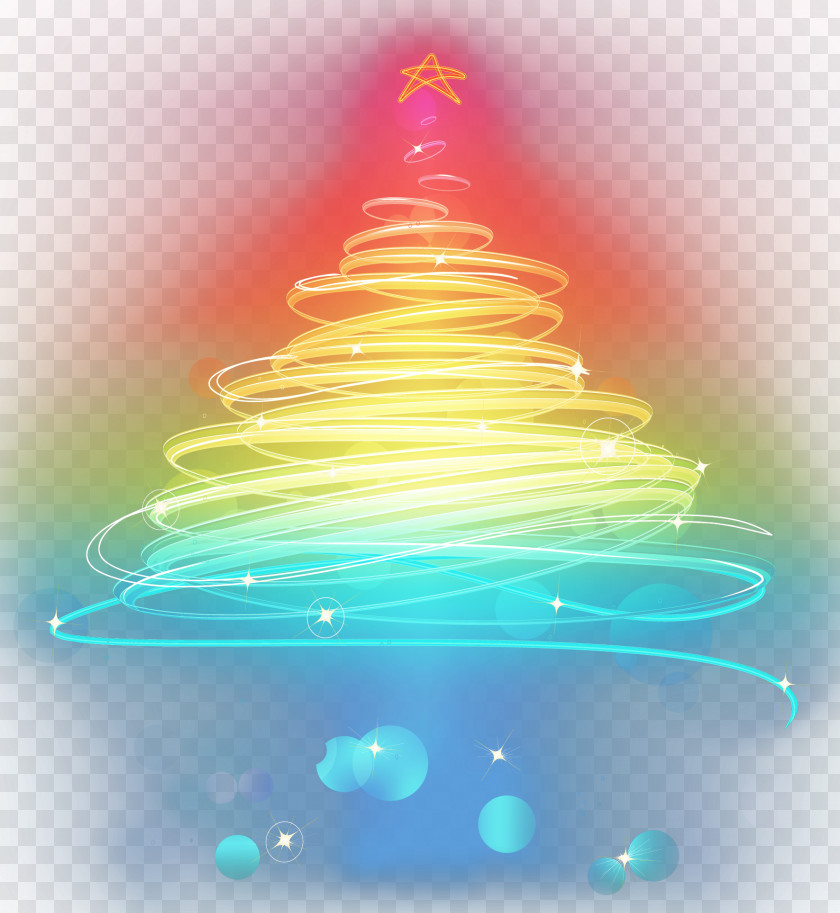 Multicolored Gradual Vector Christmas Tree Decorative Pattern Santa Claus PNG