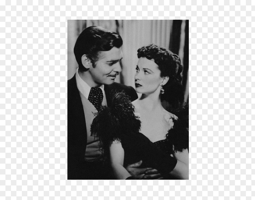 Actor Vivien Leigh Clark Gable Gone With The Wind Scarlett O'Hara Black And White PNG