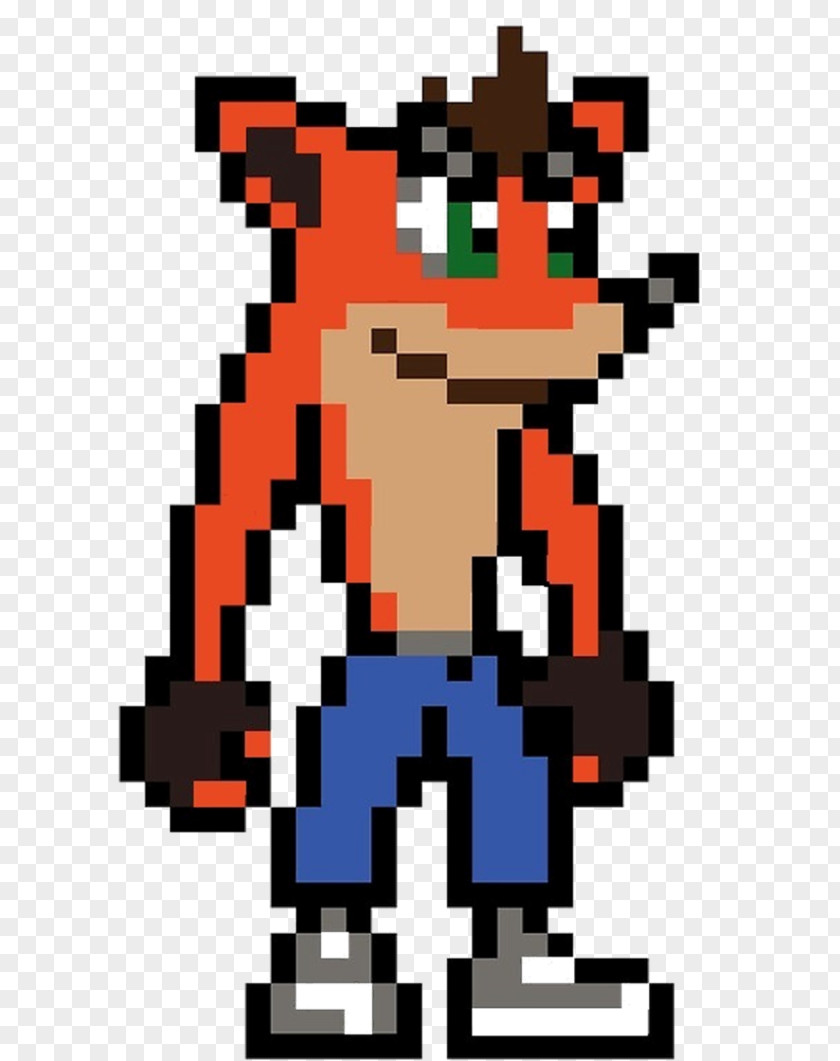 Crash Bandicoot Aku Bead Pixel Art Uka PNG