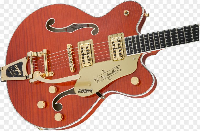 Flame Tiger Electric Guitar Gretsch Bigsby Vibrato Tailpiece Cutaway PNG