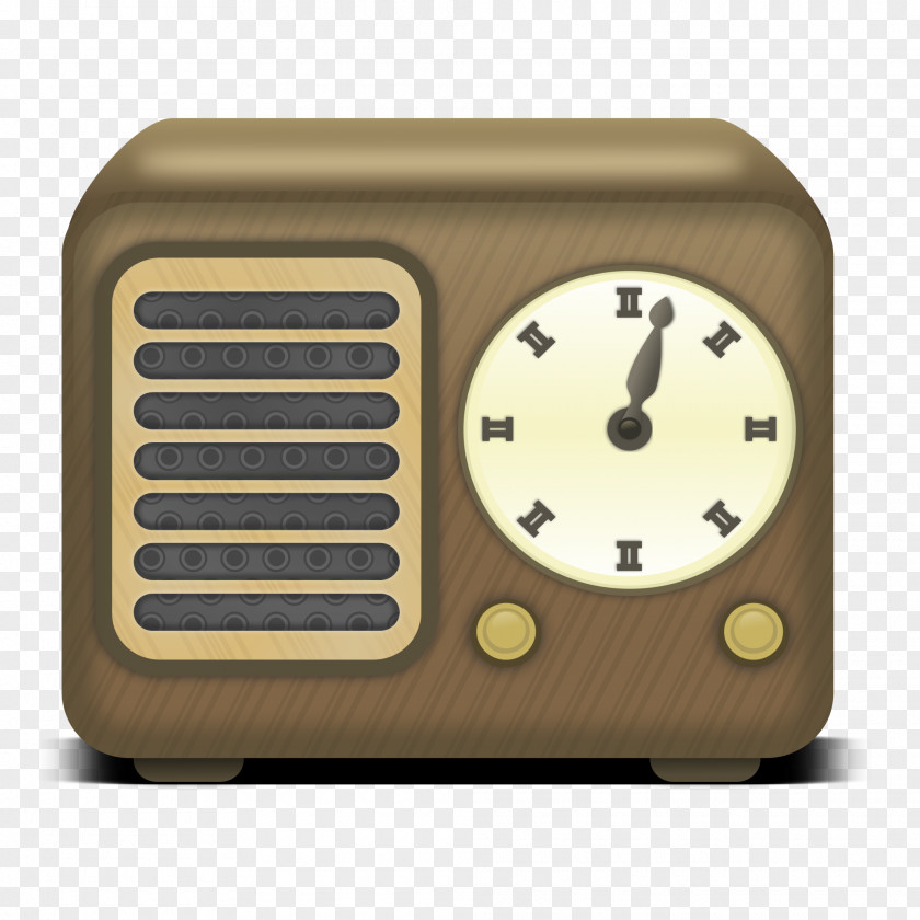 Brown Wood Vintage Alarm Clock Golden Age Of Radio Microphone Antique PNG