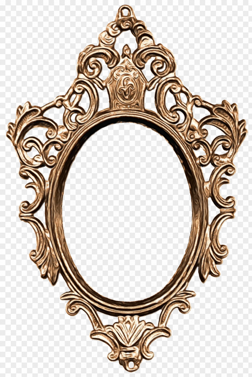 Makeup Mirror Antique Flower Background Frame PNG