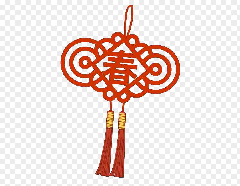 Spring Word Pendant Chinese Knot Material New Year Chinesischer Knoten Ornament PNG