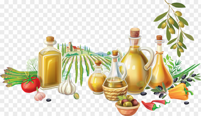 Vector Spices And Olive Oil Clip Art PNG