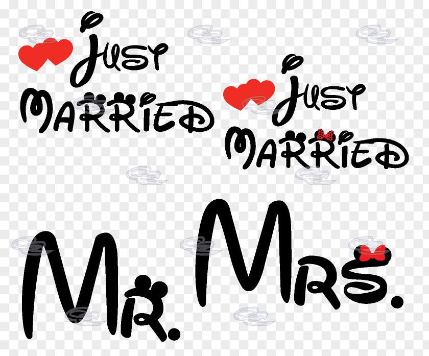 Just Married Minnie Mouse Mickey Marriage Mrs. Mr. PNG