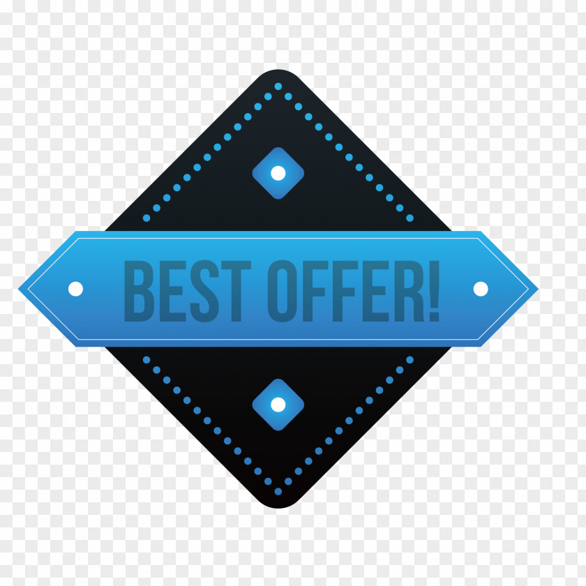 Vector Diamond Label Blue PNG