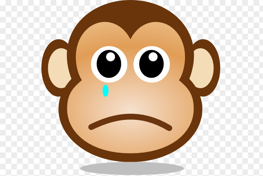 Cartoon Sad Faces Chimpanzee Ape Monkey Clip Art PNG