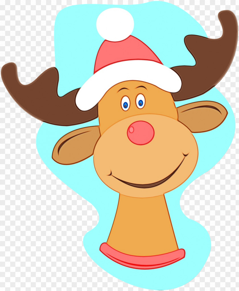Pleased Sticker Cartoon Christmas Hat PNG