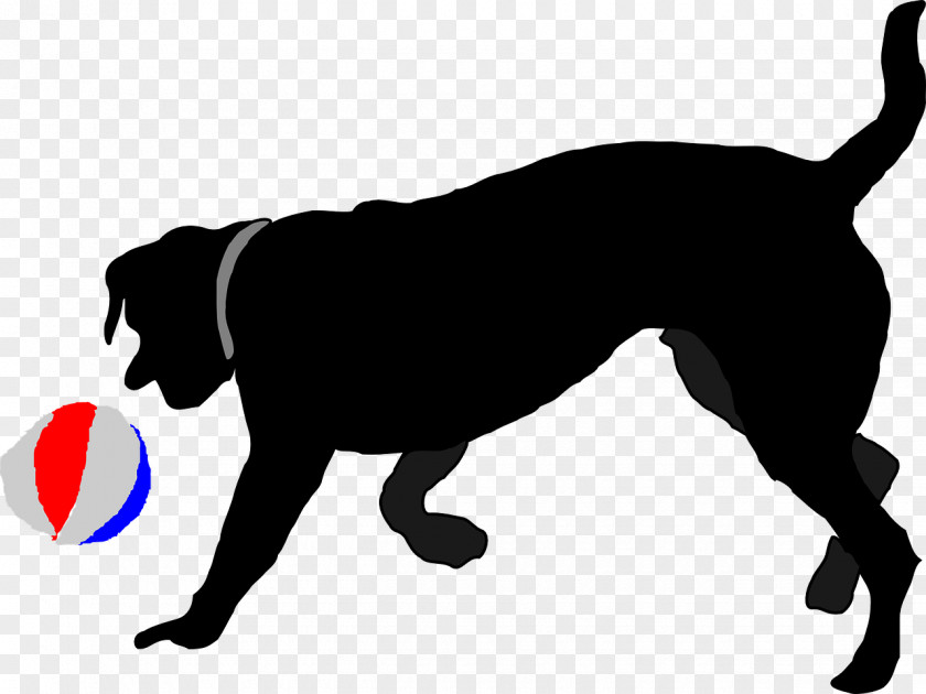 Black Dog Labrador Retriever Puppy Ball Clip Art PNG