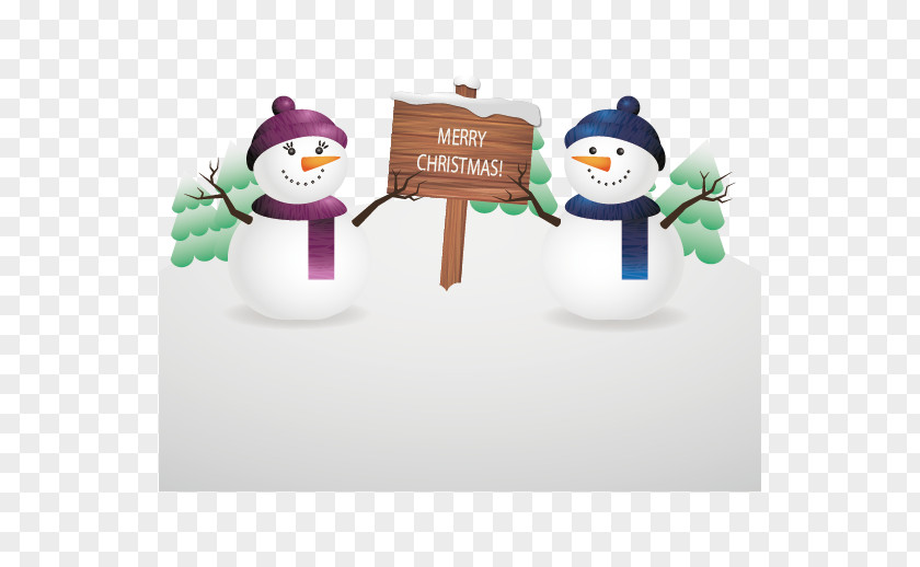 Christmas Snowman Vector Clip Art PNG