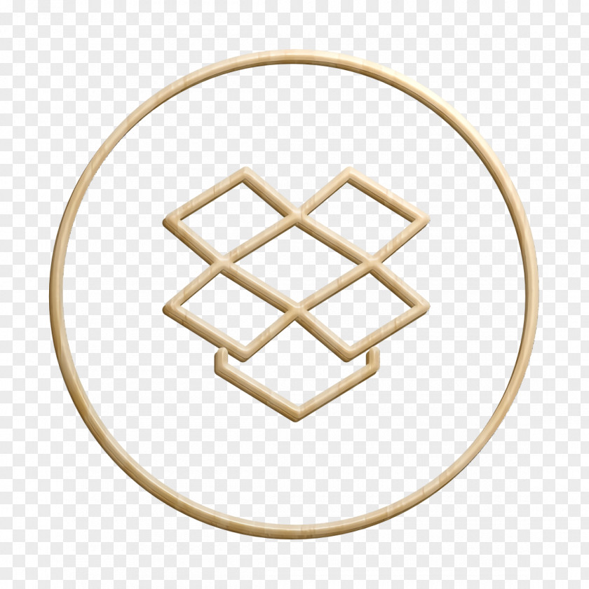 Beige Social Icon Circles Dropbox Line PNG