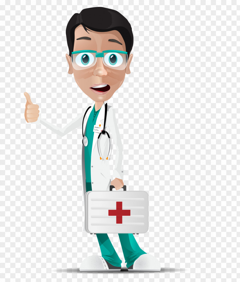 Cartoon Painted Glasses Doctors First Aid Kit Physician Euclidean Vector PNG
