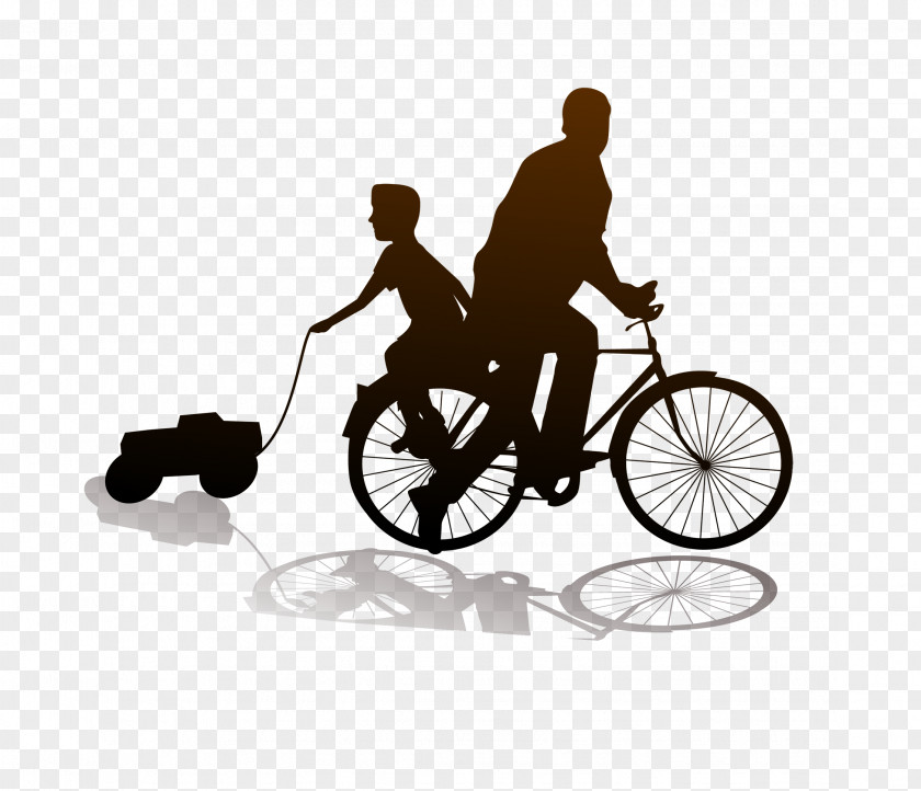 Father And Son Riding A Bike Fathers Day Mother PNG