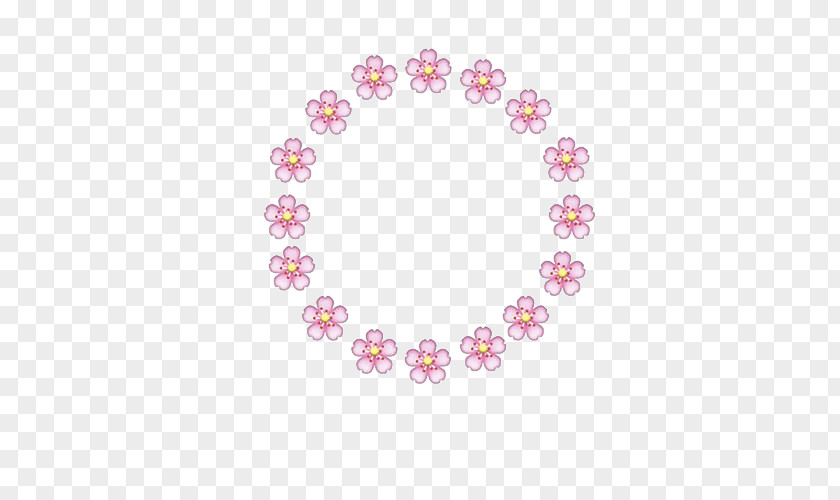 Pink Pattern Circle Plant Body Jewelry PNG