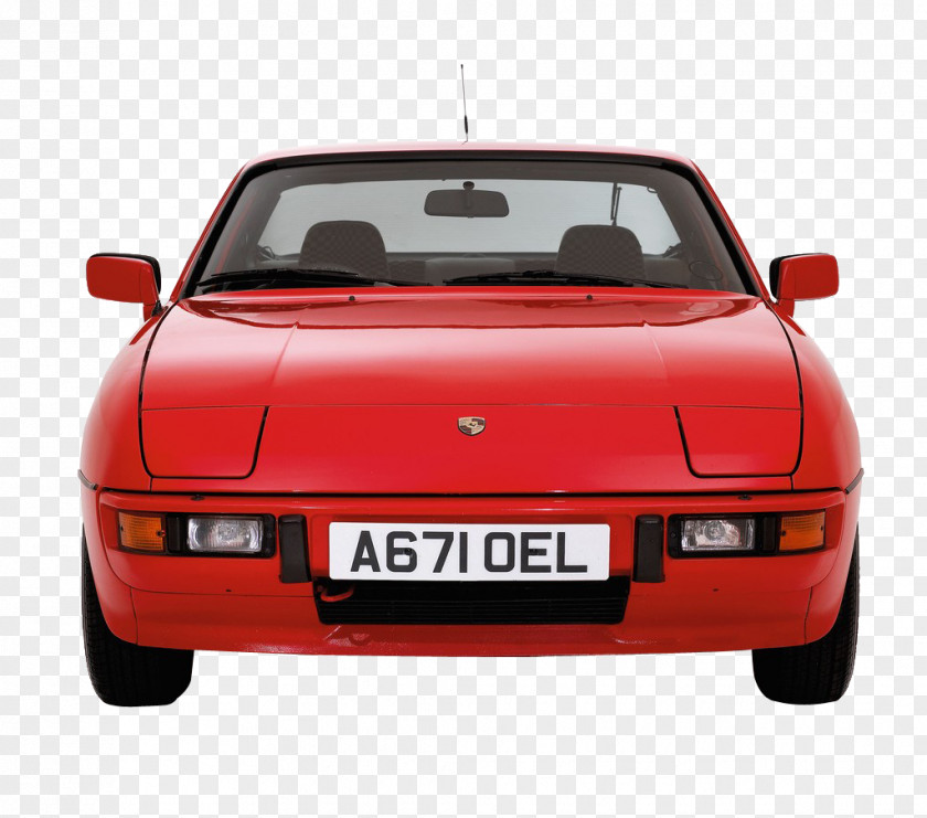 Red Porsche HQ Pictures 924 Sports Car Vehicle Registration Plate PNG