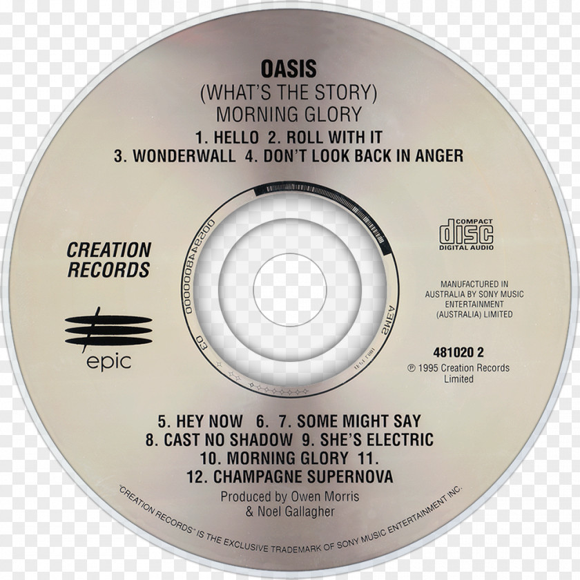 Compact Disc (What's The Story) Morning Glory? Oasis Album PNG