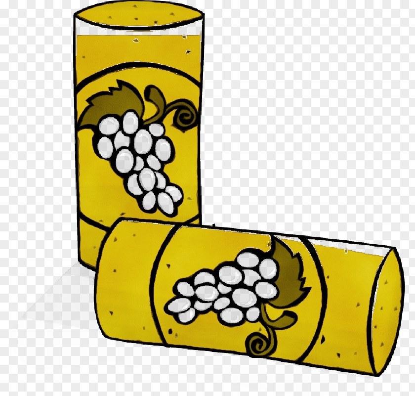 Cylinder Yellow Wine Glass PNG