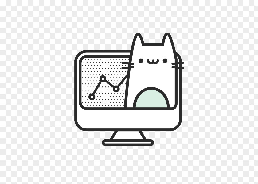 The Small White Computer Cat Icon Design PNG