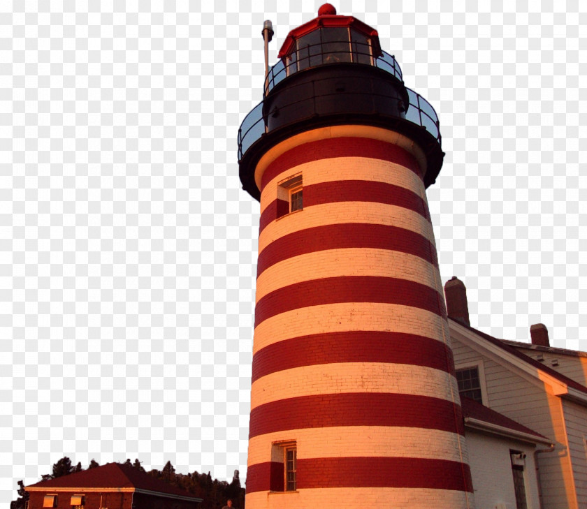 Lighthouse Sunset West Quoddy Head Light PNG