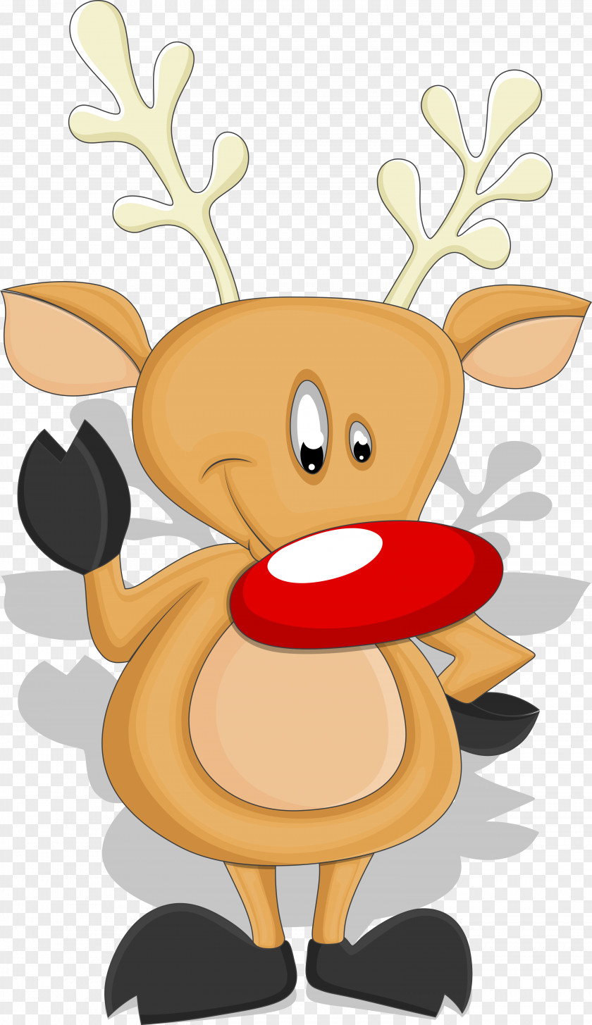 Reindeer Rudolph Santa Claus T-shirt Christmas PNG