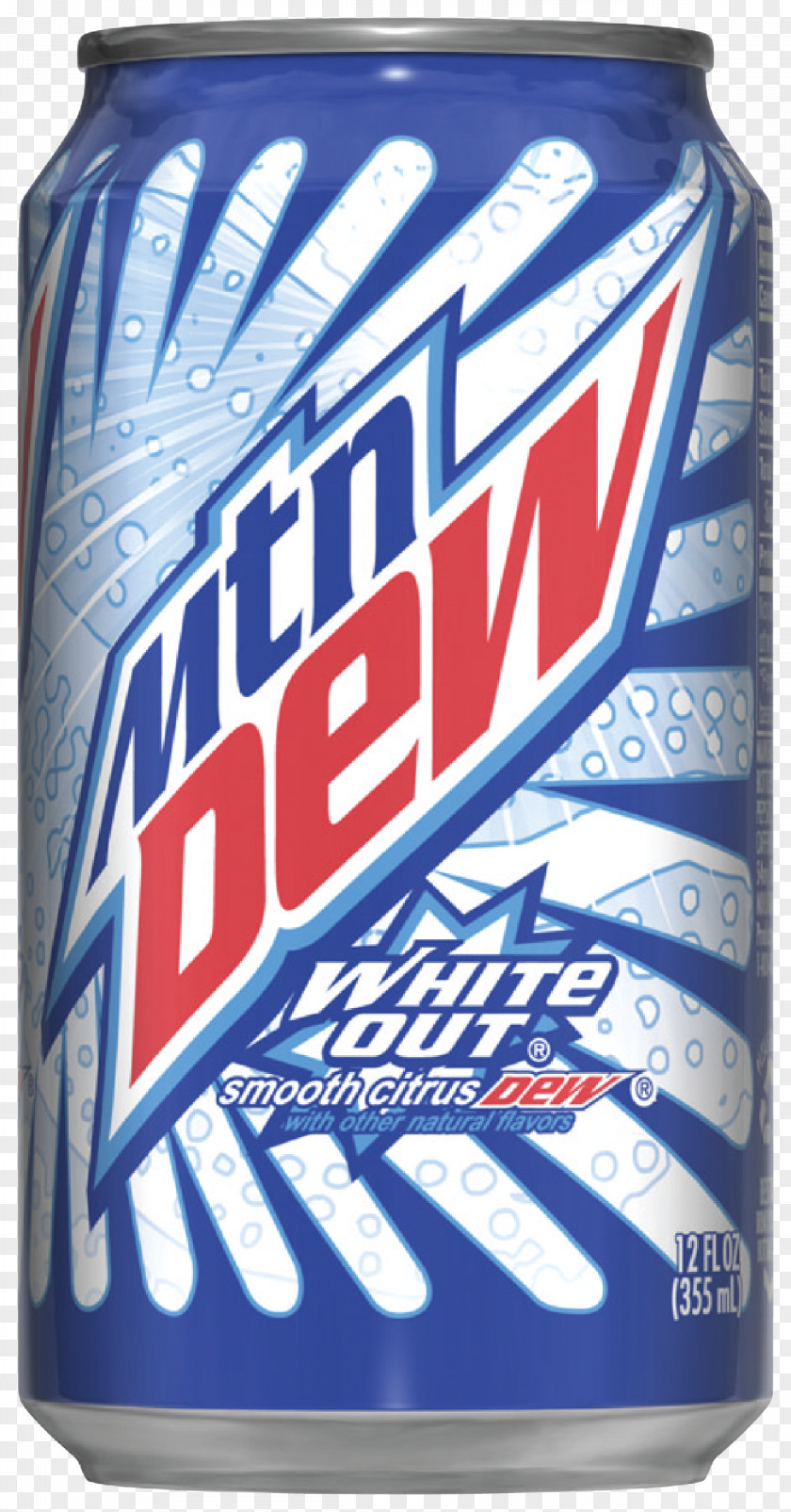 Mountain Dew Fizzy Drinks White Out 12oz. Cans Pack Of 12 Drink Can Flavor PNG