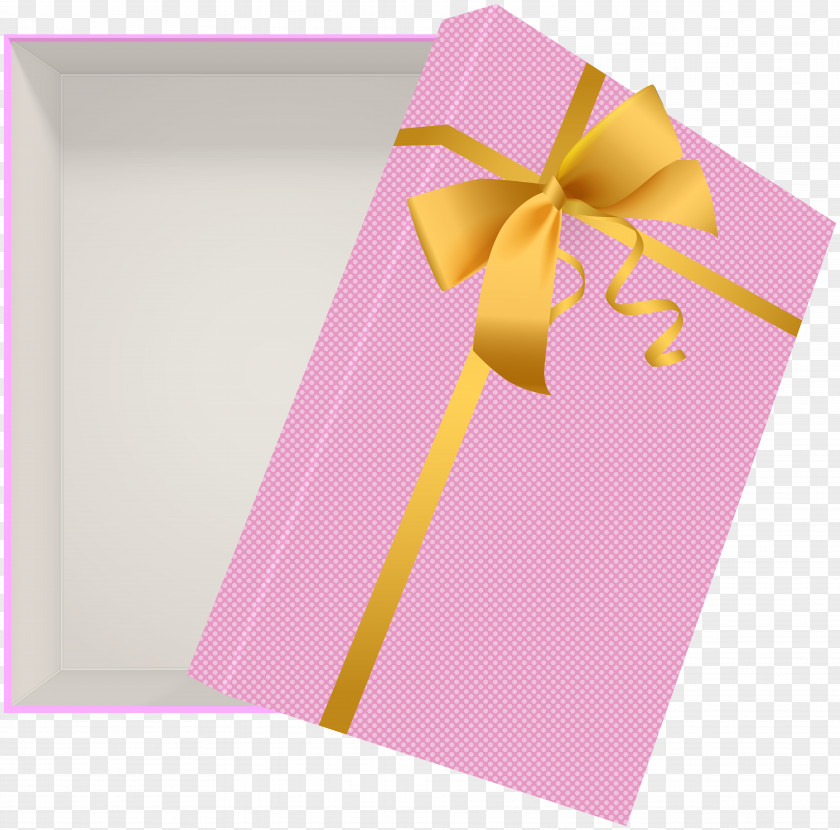 Open Gift Box Pink Clip Art Image Paper PNG