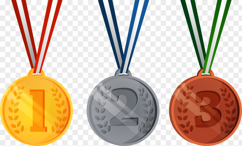 Vector Hand-painted Medals Gold Medal Award Clip Art PNG