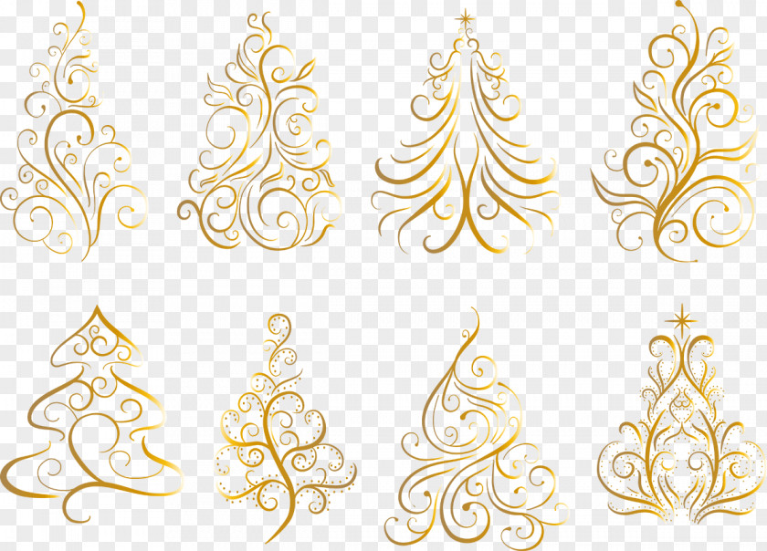 Bronzing Christmas Tree Vector Material Euclidean PNG