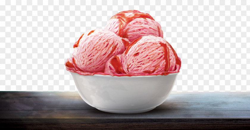 Bowl Of Pink Ice Cream Gelato Frozen Yogurt Sorbet PNG