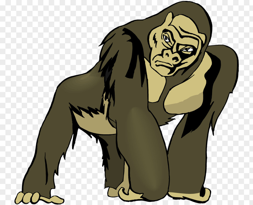 Gorilla Clip Ape Art PNG