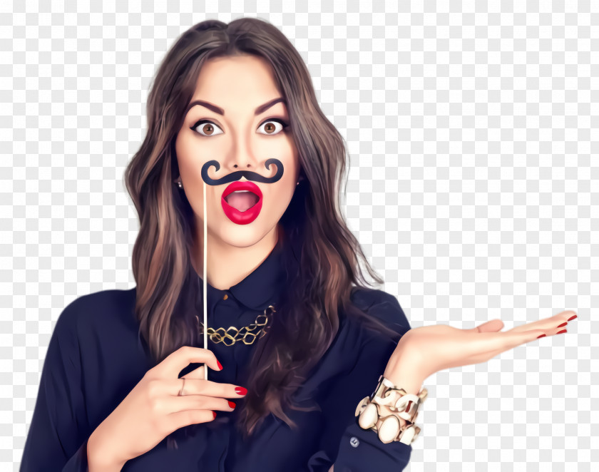 Black Hair Gesture Lip Beauty Nose Mouth Fashion Accessory PNG