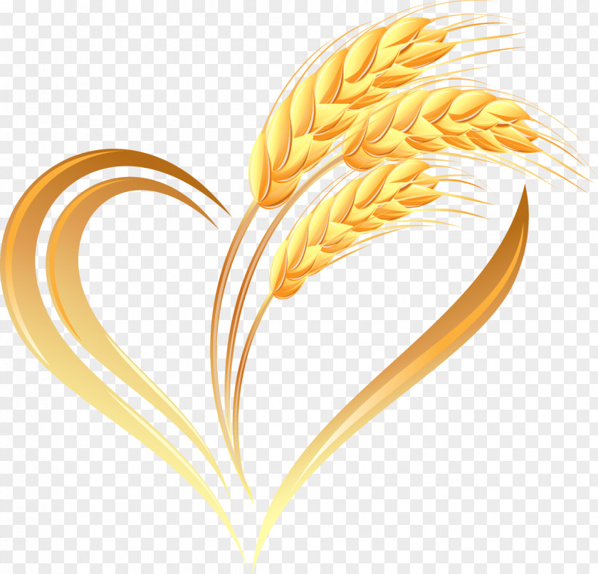 Creative Wheat Heart Logo Ear PNG