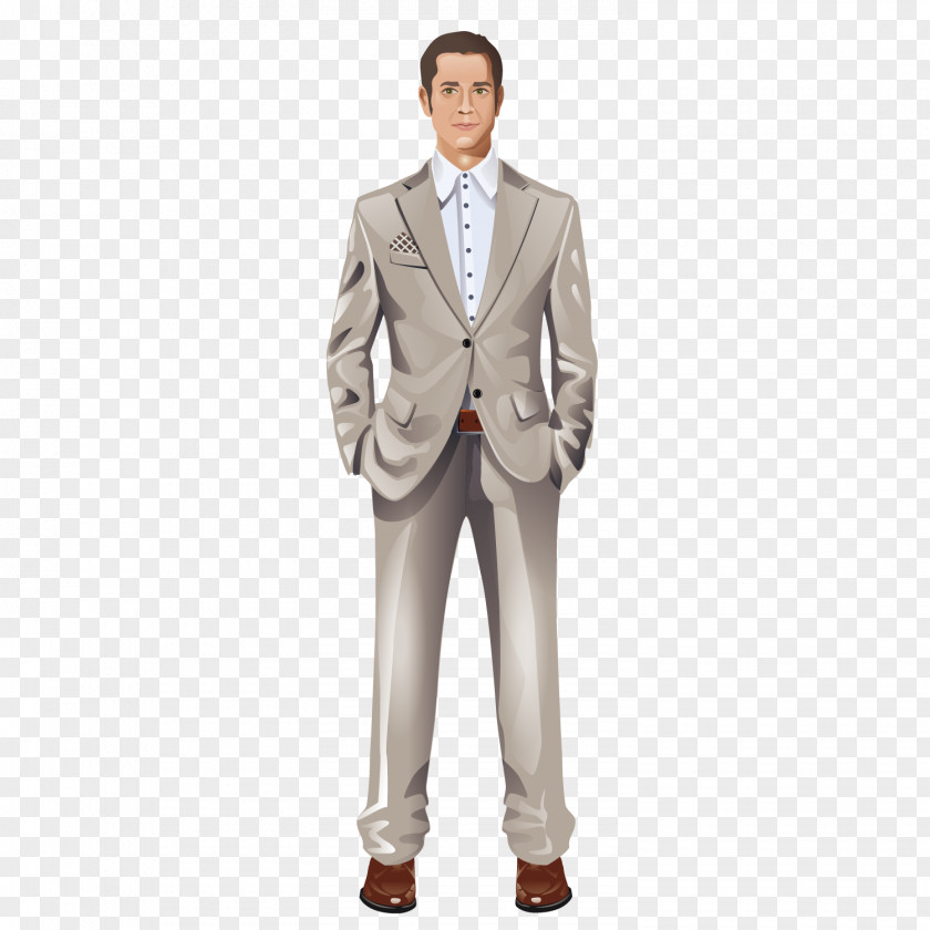 European Wind Silver White Suit High Handsome Tuxedo PNG