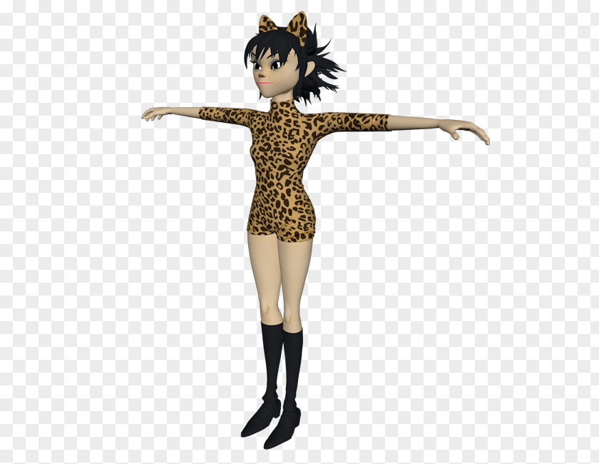 T-pose 2-D Cyborg Noodle Gorillaz Download PNG