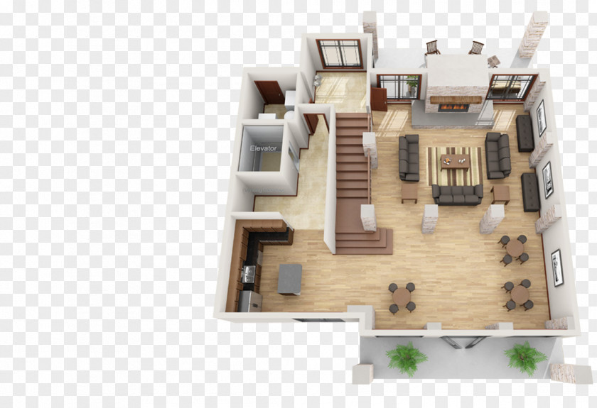 Apartment Hotel Floor Plan Entresol House Architectural Rendering PNG
