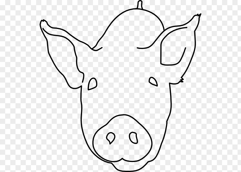 Pig Black Large White Clip Art PNG