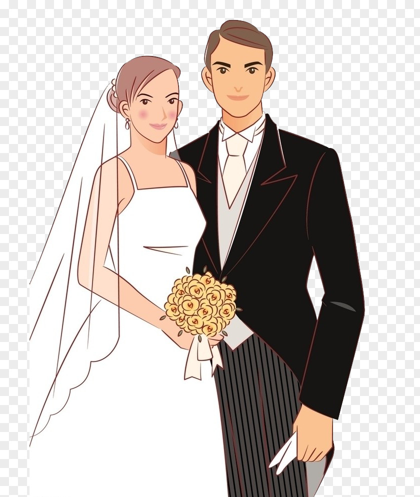 Cartoon Wedding Bride Photography Illustration PNG