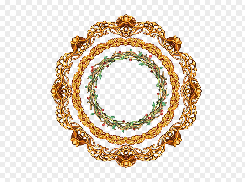 Continental Garland Wreath Picture Frame PNG